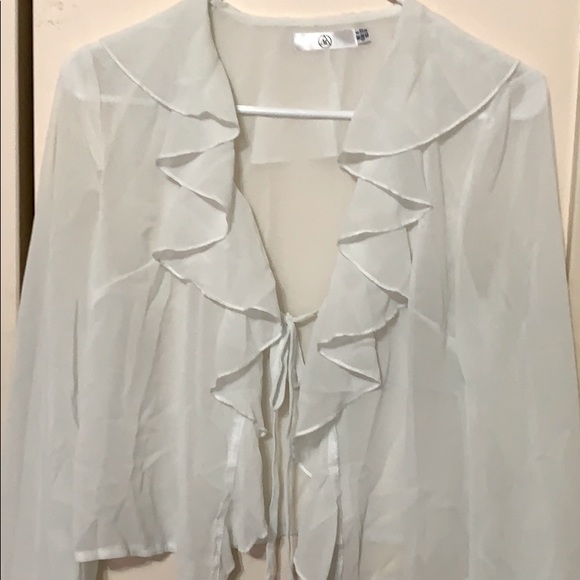 Missguided White Tie Front Chiffon Blouse size US0 - Picture 2 of 3